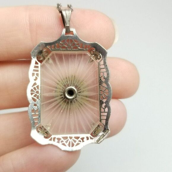 Vintage P&H Sterling Silver P&H Fraternity Sorority Pendant Necklace, Art Deco - Picture 3 of 7